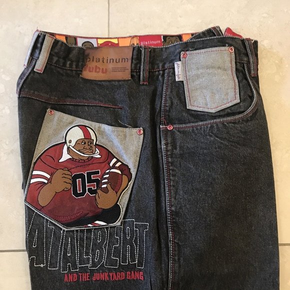 Platinum Fubu Men's Jeans Size W32 / L34 FAT ALBERT And The Junkyard Gang - Picture 2 of 14